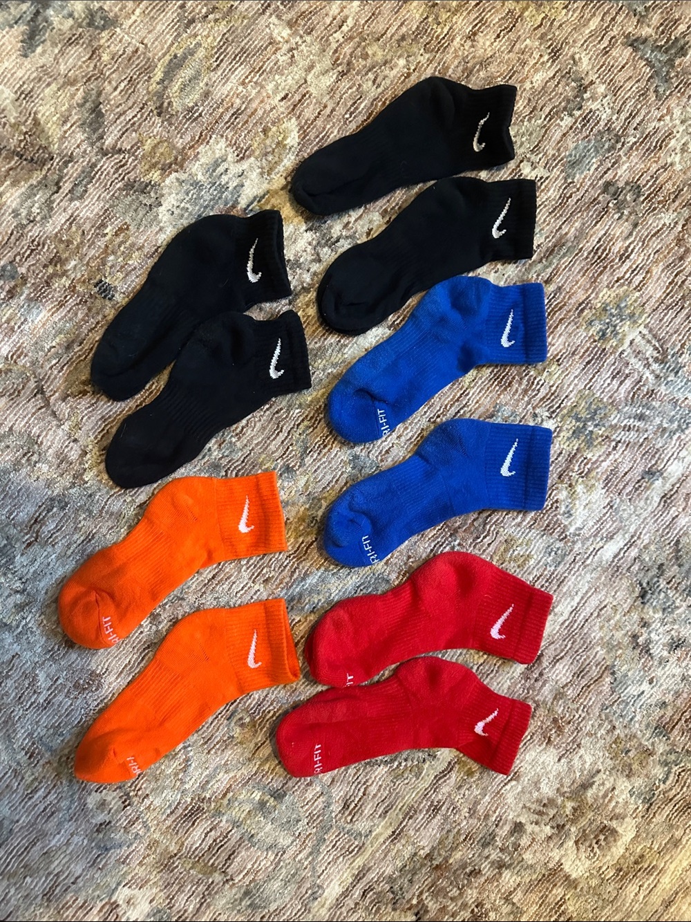 Nike Low-Cut Athletic Socks - Black, Blue, Orange, Red